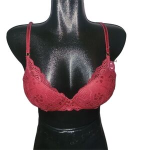 Carisma Burgundy Lace Max Push-Up Bra NWOT Size 36B